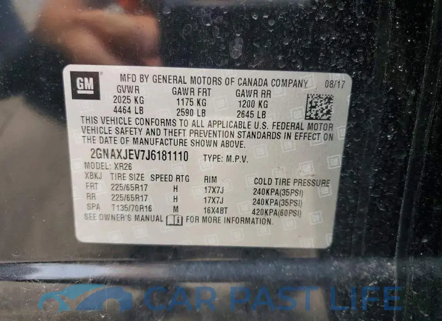 2GNAXJEV7J6181110# 13