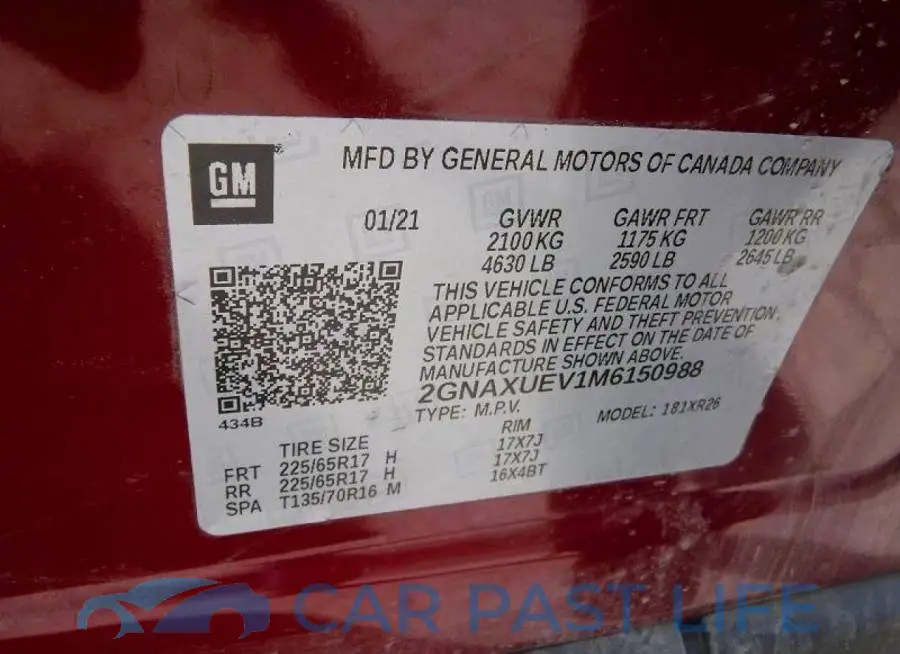 2GNAXUEV1M6150988# 12