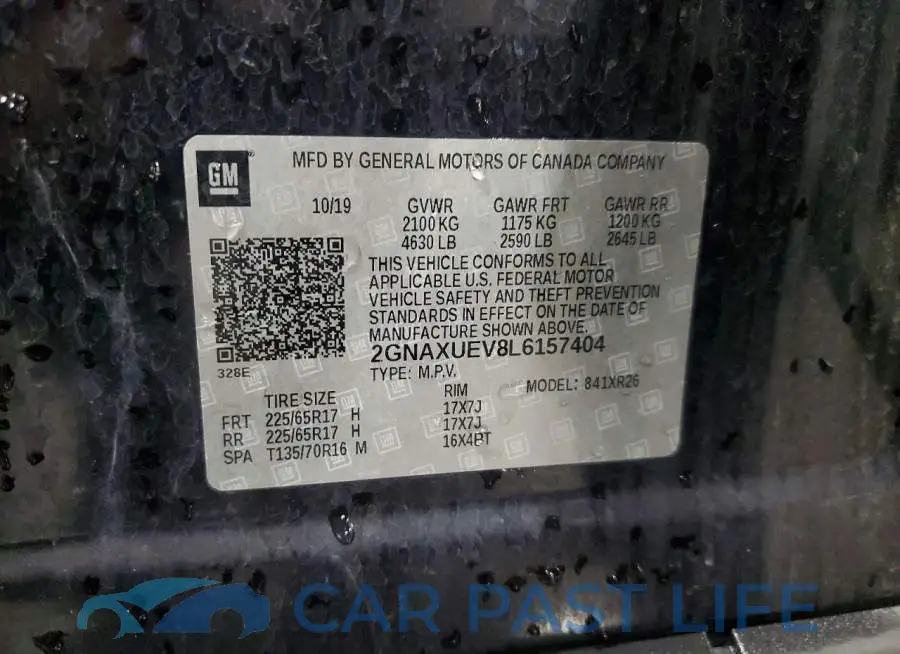 2GNAXUEV8L6157404# 12
