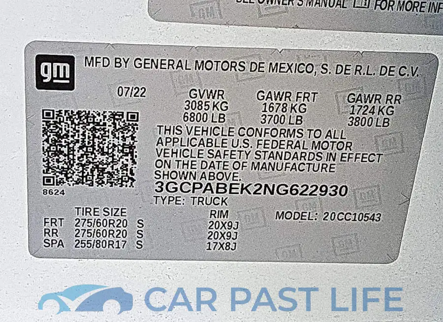 3GCPABEK2NG622930# 12