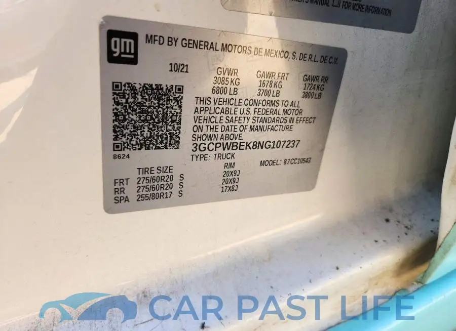 3GCPWBEK8NG107237# 12