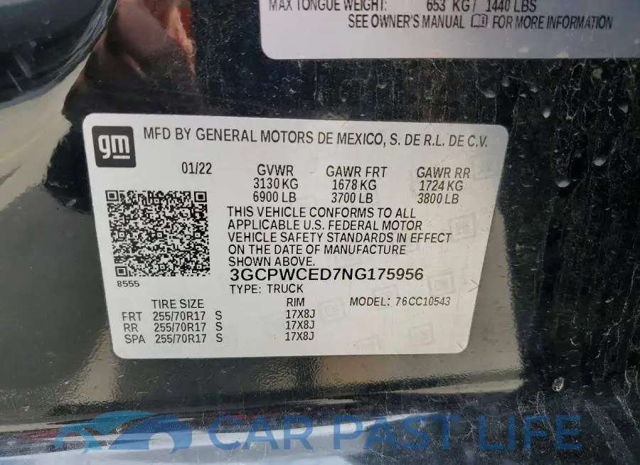 3GCPWCED7NG175956# 12