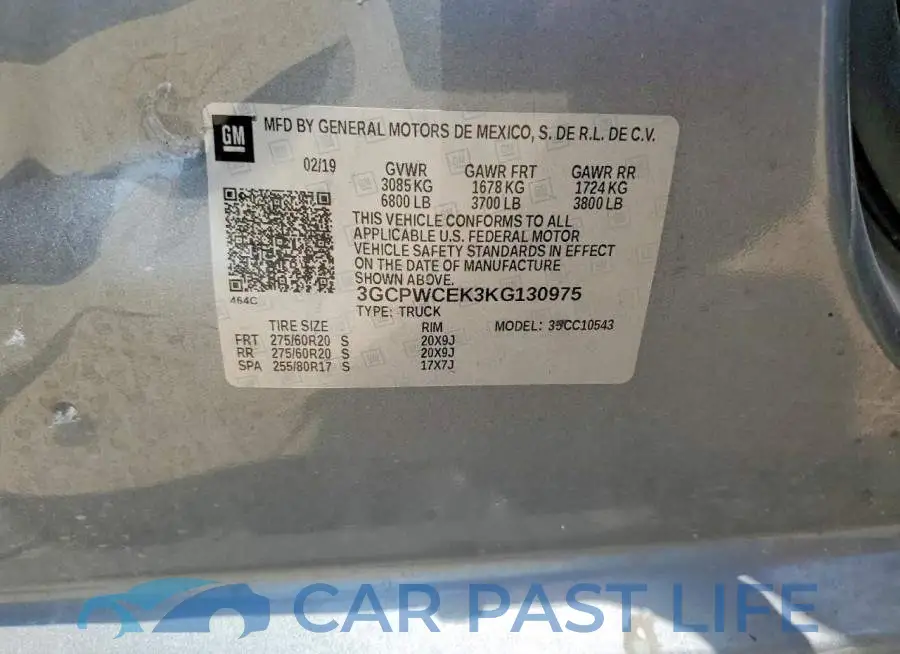 3GCPWCEK3KG130975# 12