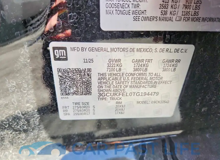 3GCUKFEL0TG194479# 13