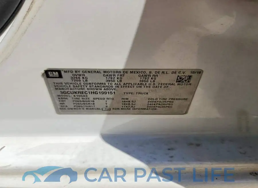 3GCUKREC1HG199151# 12