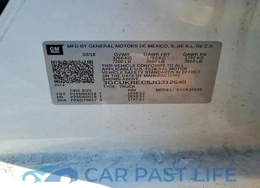 3GCUKREC5JG312640# 12