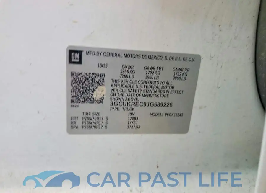 3GCUKREC9JG589226# 12