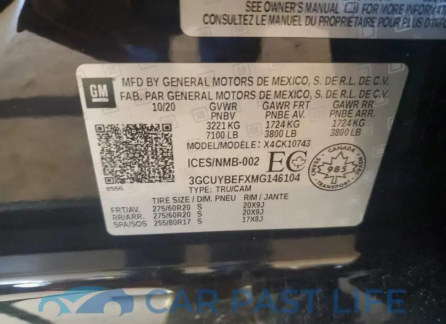 3GCUYBEFXMG146104# 12