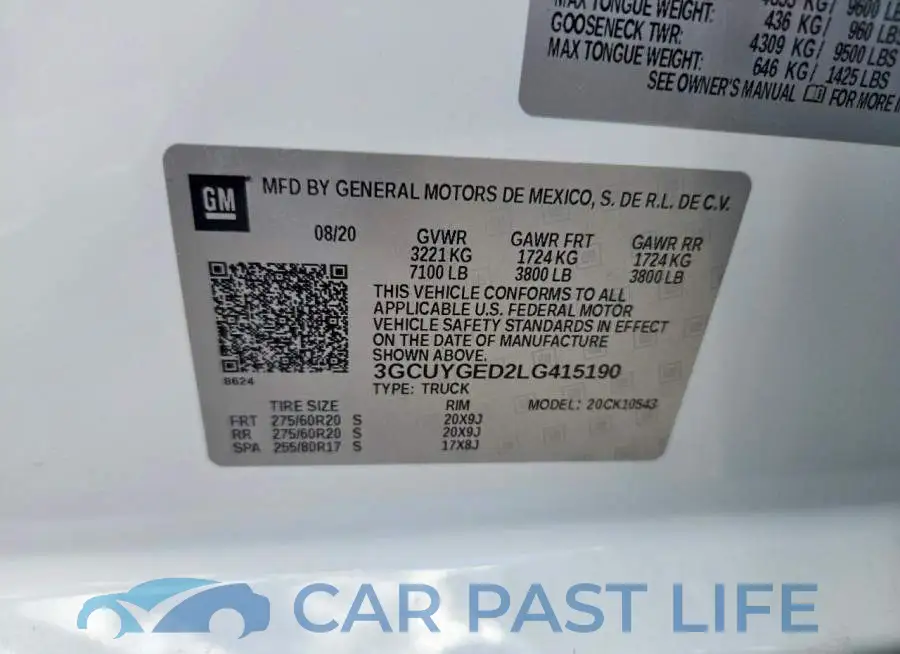 3GCUYGED2LG415190# 12