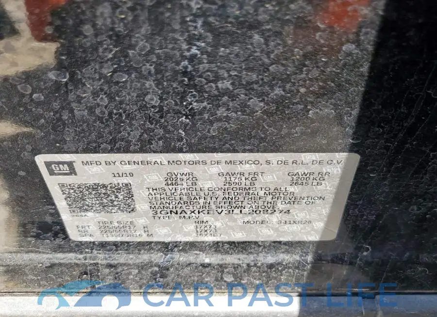 3GNAXKEV3LL208274# 14