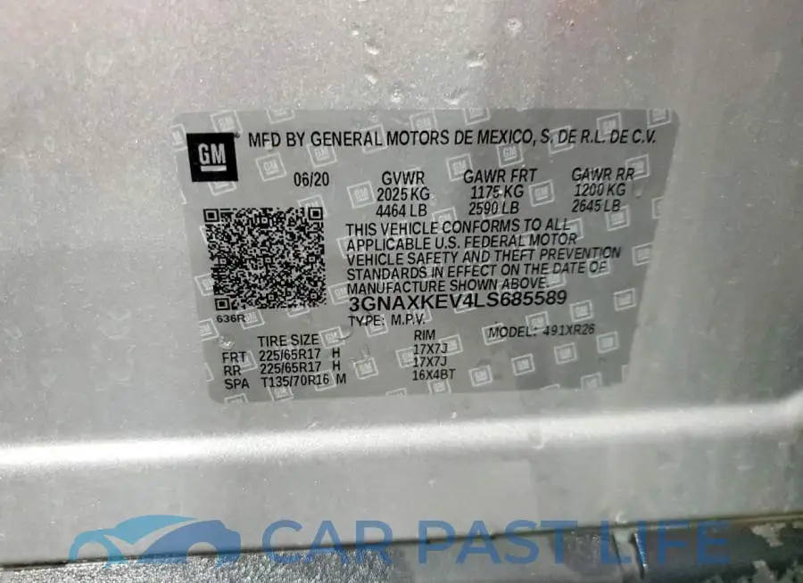 3GNAXKEV4LS685589# 12