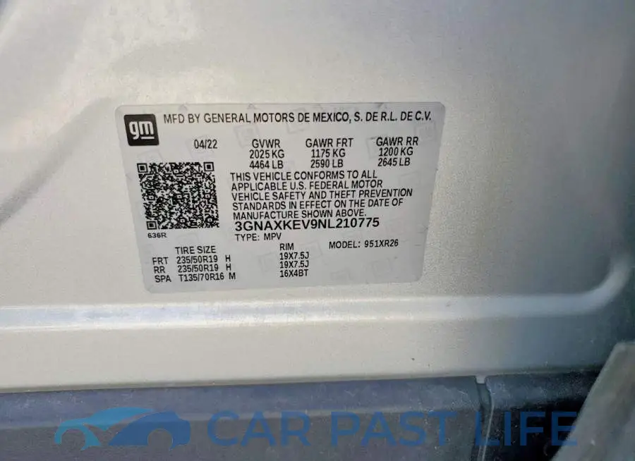 3GNAXKEV9NL210775# 13