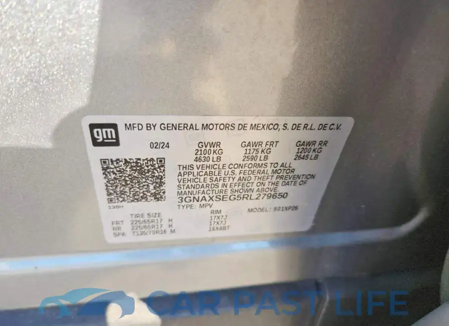 3GNAXSEG5RL279650# 13