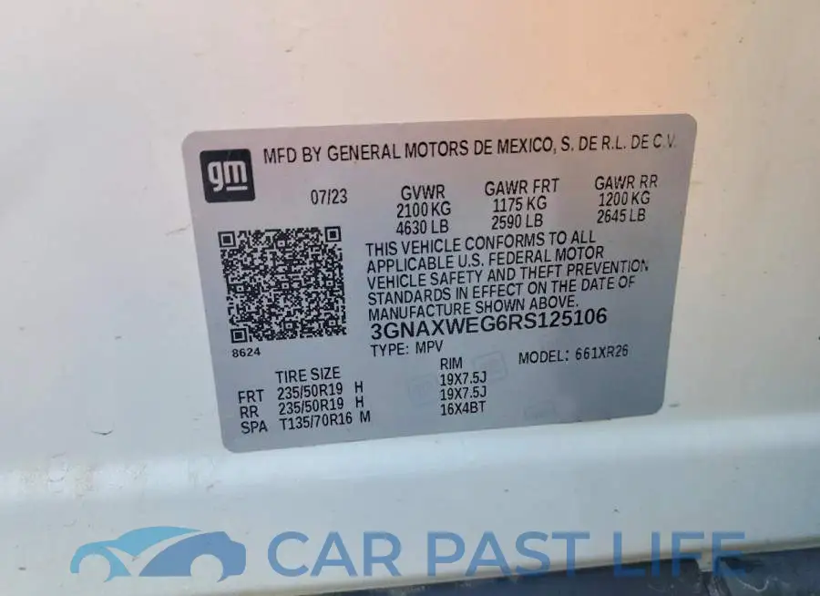 3GNAXWEG6RS125106# 13