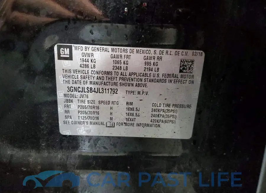 3GNCJLSB4JL311792# 13
