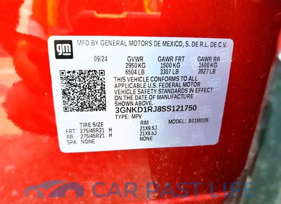 3GNKD1RJ8SS121750# 13