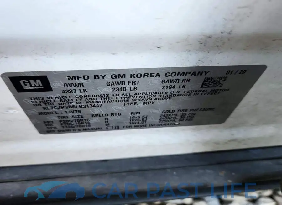 KL7CJPSB6LB313447# 13