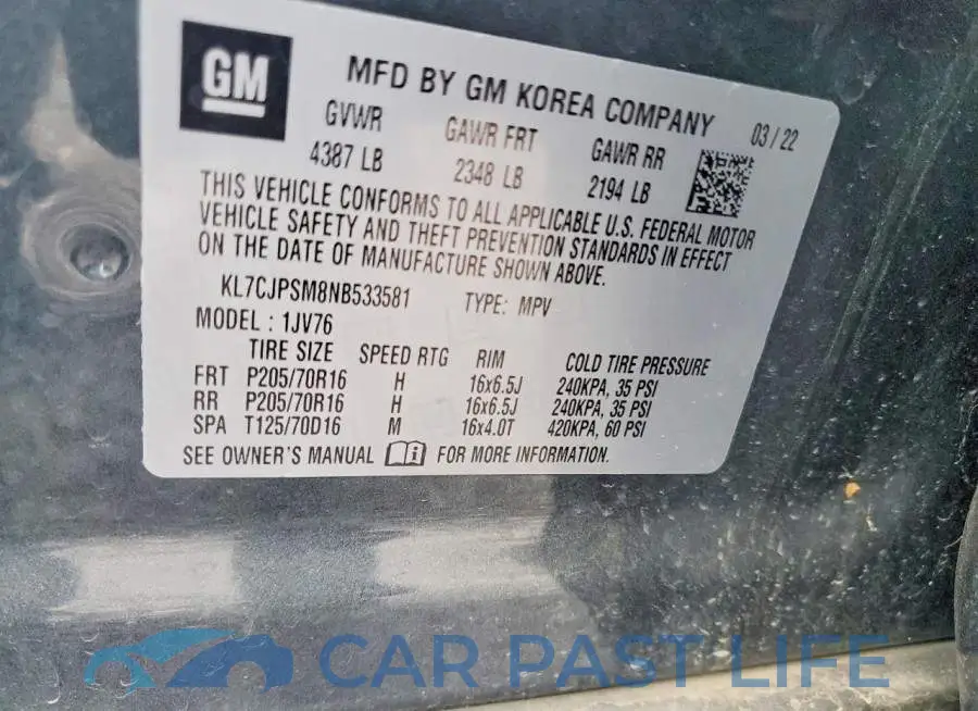 KL7CJPSM8NB533581# 13