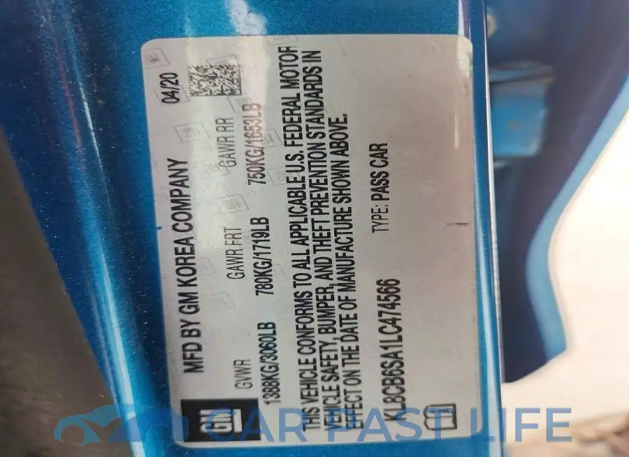 KL8CB6SA1LC474566# 13