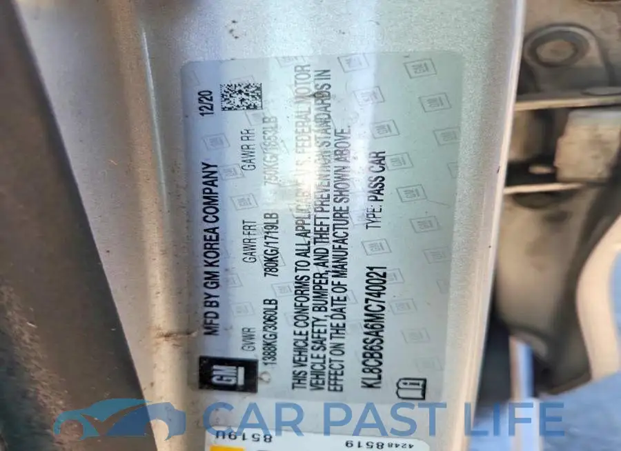 KL8CB6SA6MC740021# 12