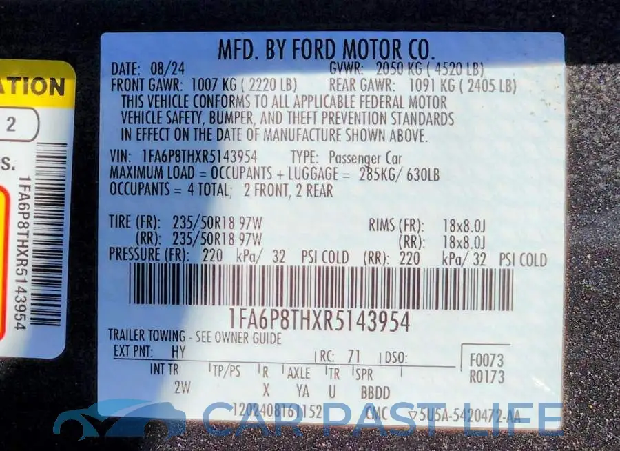 1FA6P8THXR5143954# 13