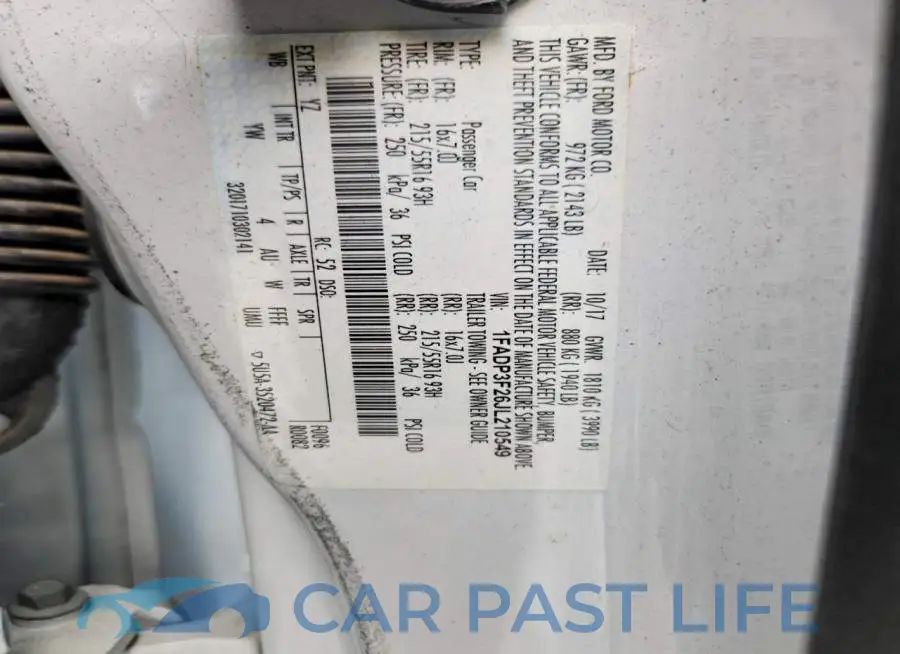 1FADP3F26JL210549# 12