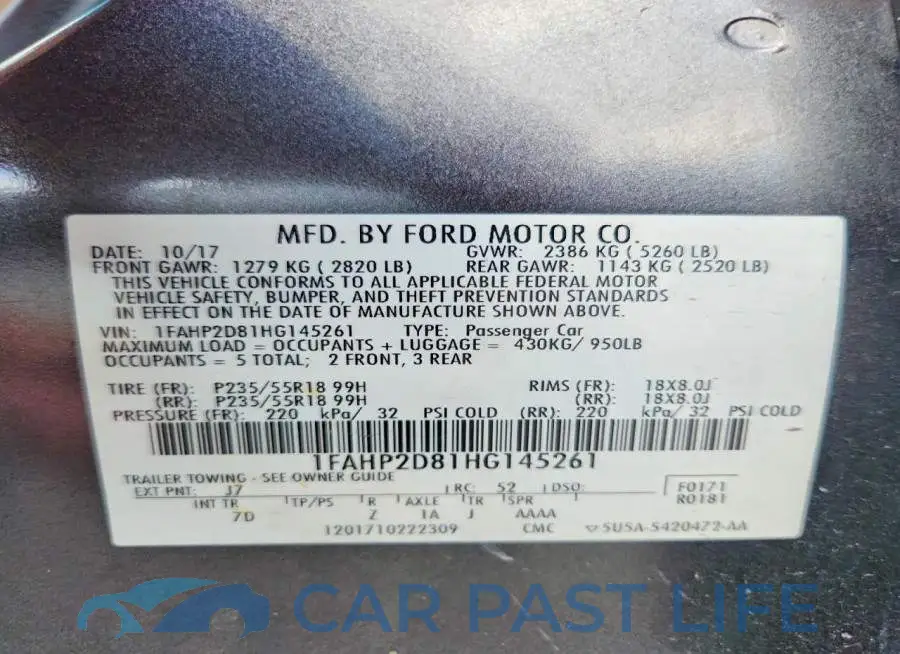 1FAHP2D81HG145261# 12