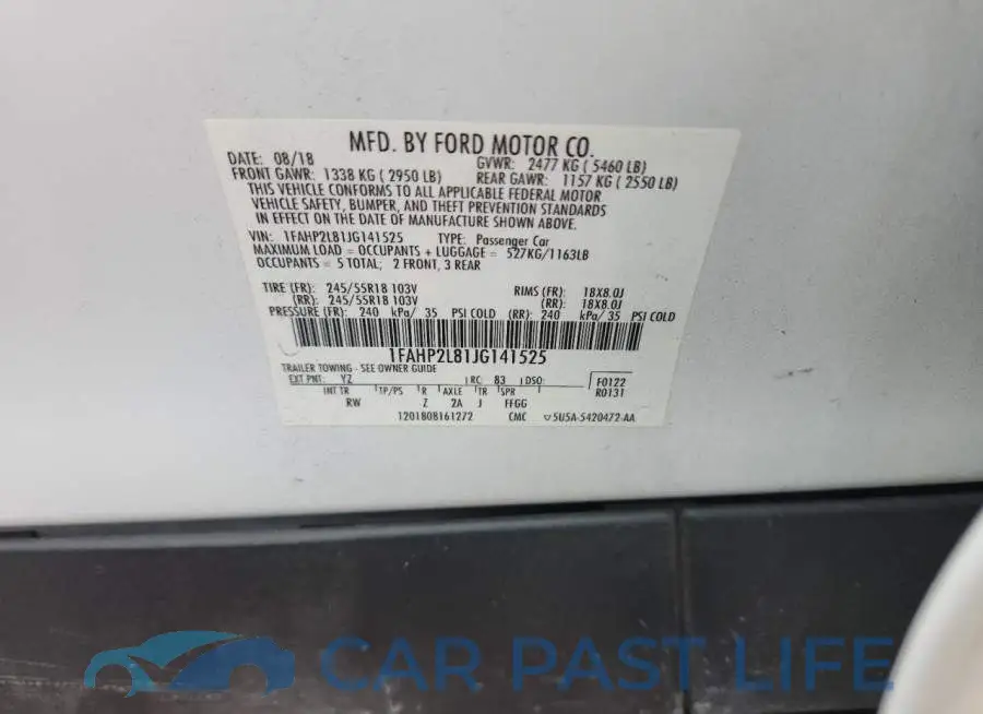 1FAHP2L81JG141525# 12