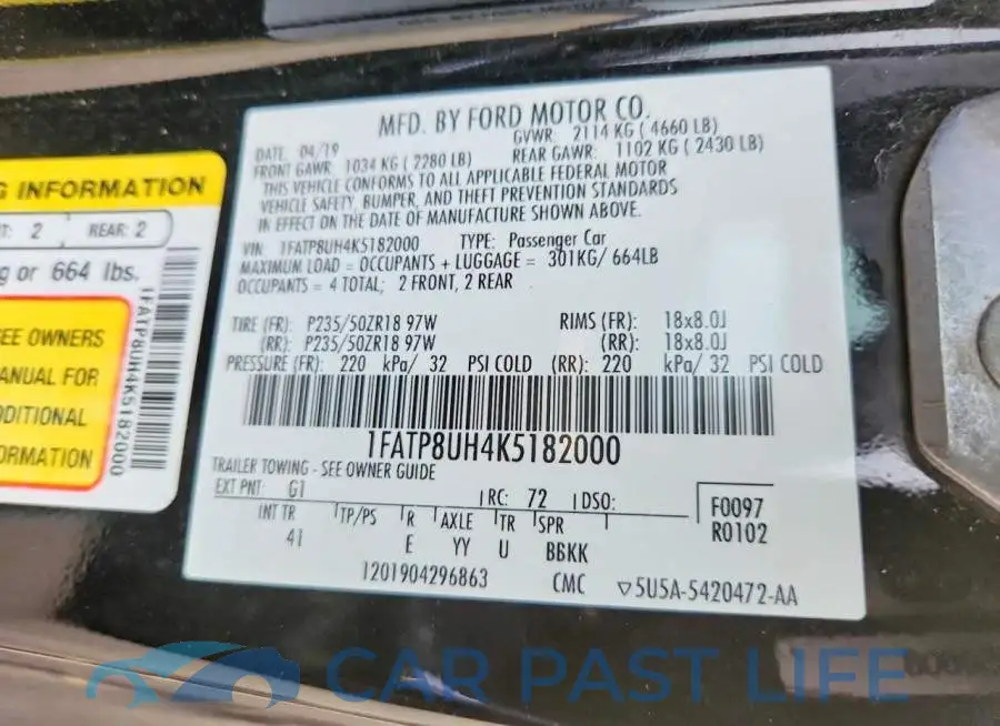 1FATP8UH4K5182000# 12