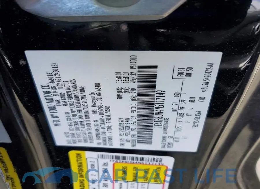 1FATP8UH4N5117149# 12