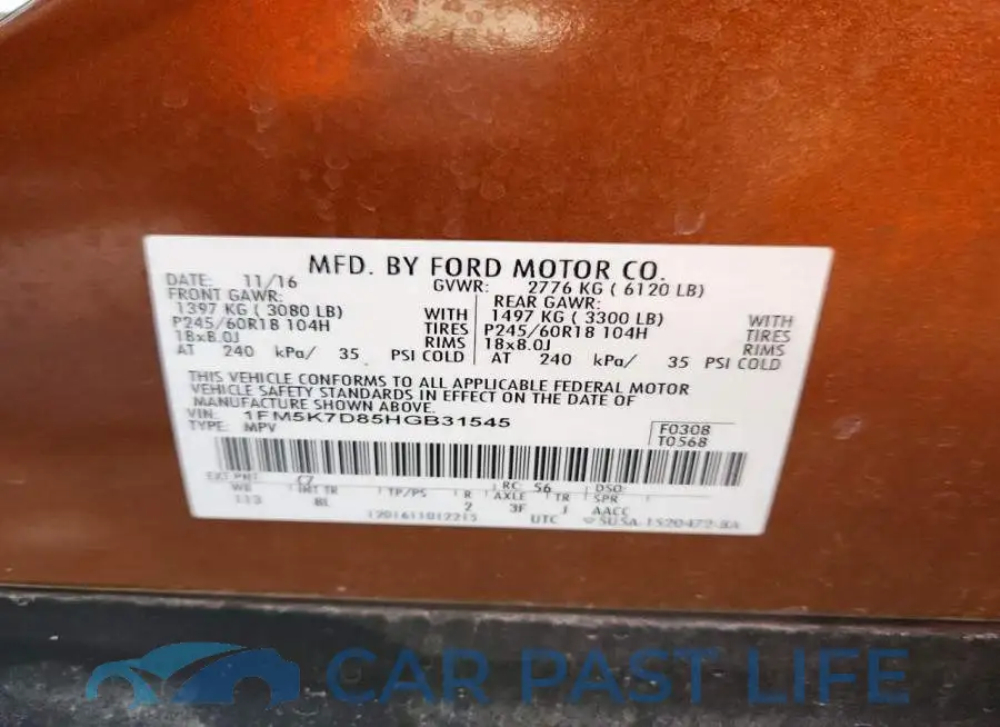 1FM5K7D85HGB31545# 13