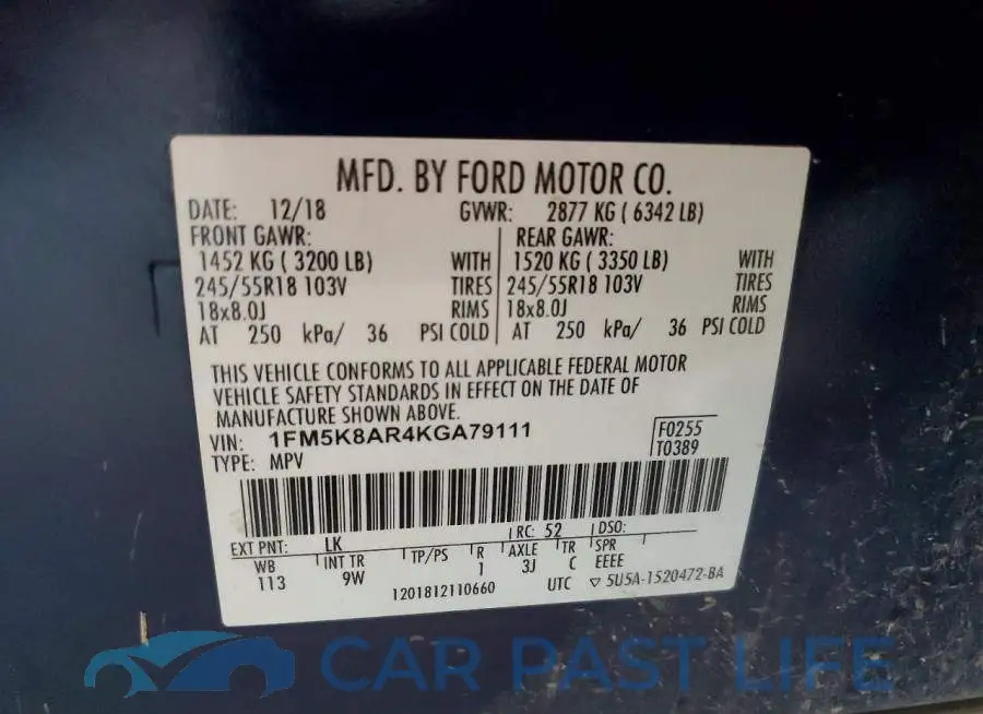 1FM5K8AR4KGA79111# 13