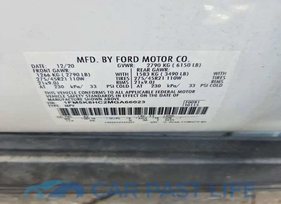 1FM5K8HC2MGA66023# 13