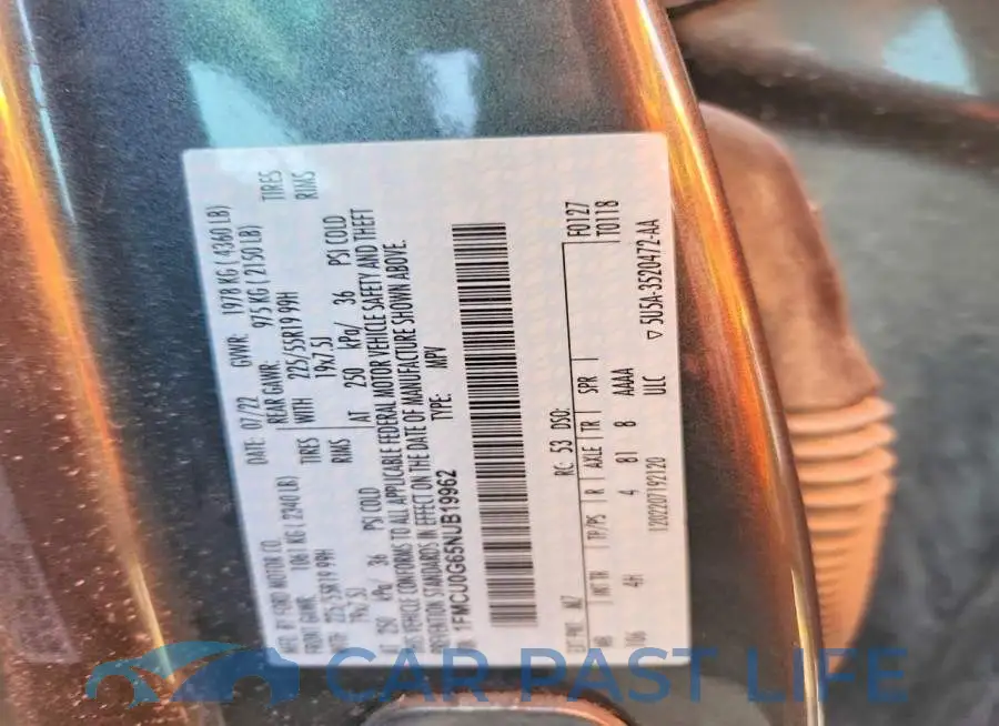 1FMCU0G65NUB19962# 13
