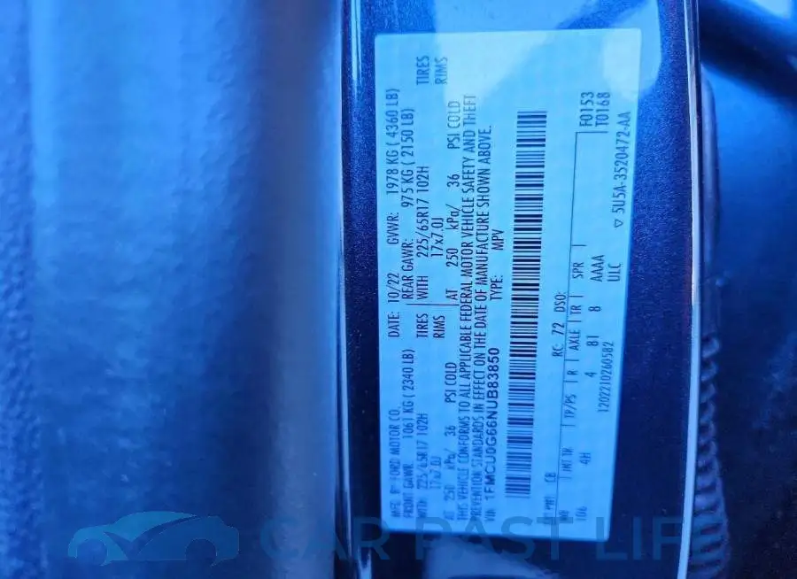 1FMCU0G66NUB83850# 13