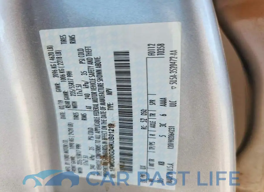 1FMCU0GD4KUB01219# 13