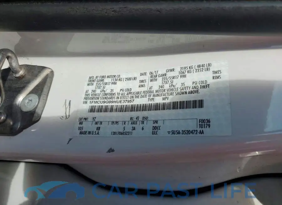 1FMCU9G99HUE37957# 13