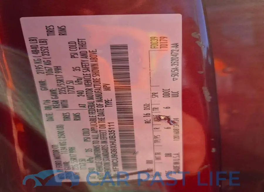 1FMCU9G9XHUB35111# 13