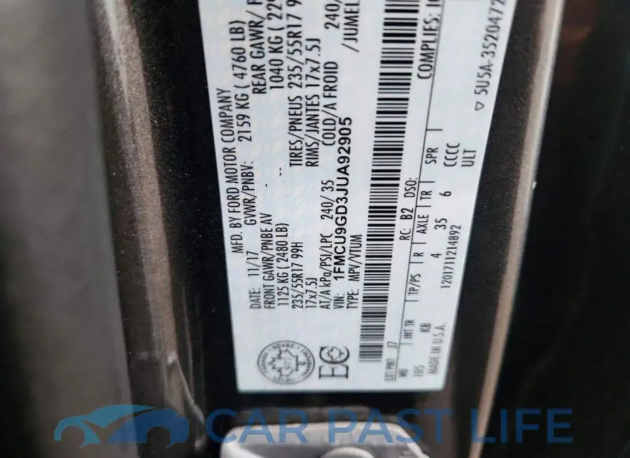 1FMCU9GD3JUA92905# 13