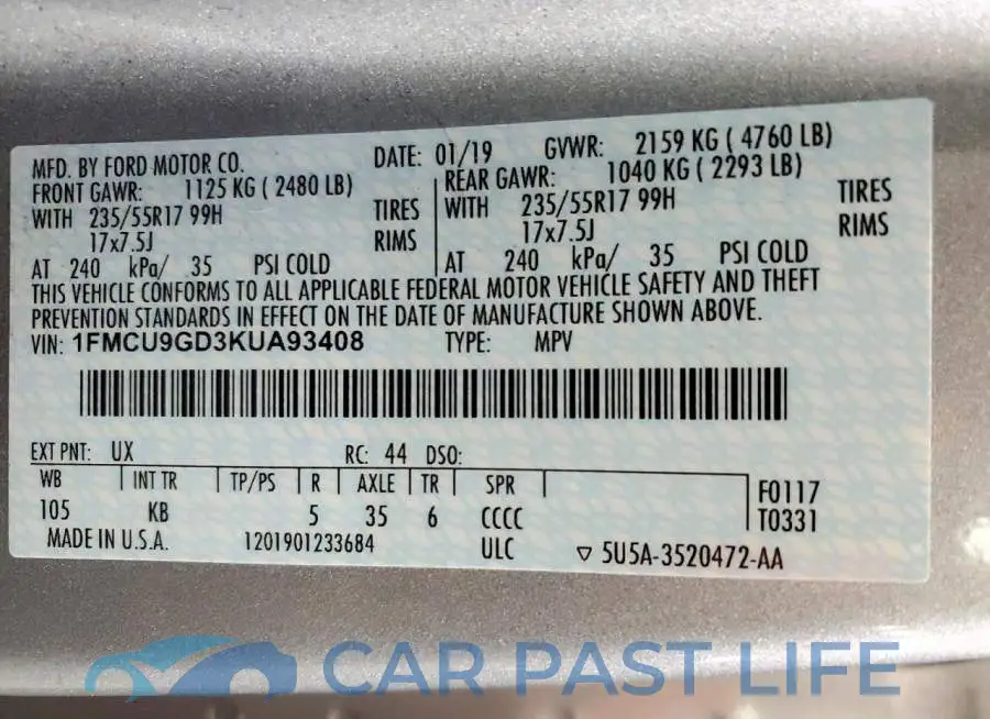 1FMCU9GD3KUA93408# 13