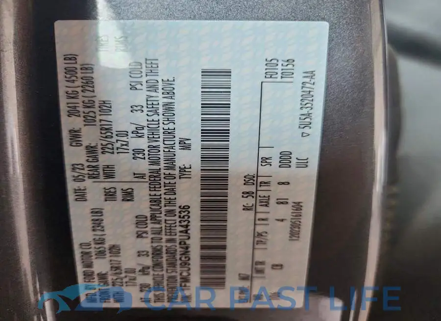 1FMCU9GN4PUA43536# 12