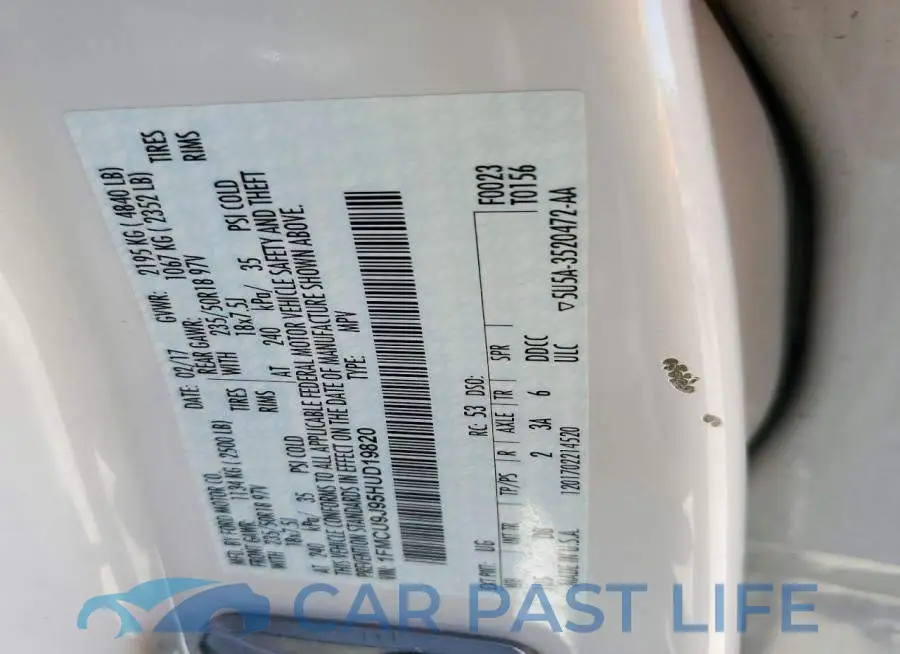 1FMCU9J95HUD19820# 14