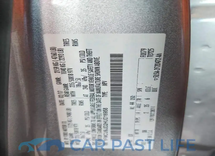 1FMCU9JD2HUD16958# 13