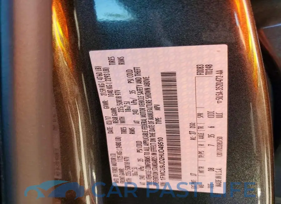 1FMCU9JD2HUD49510# 13