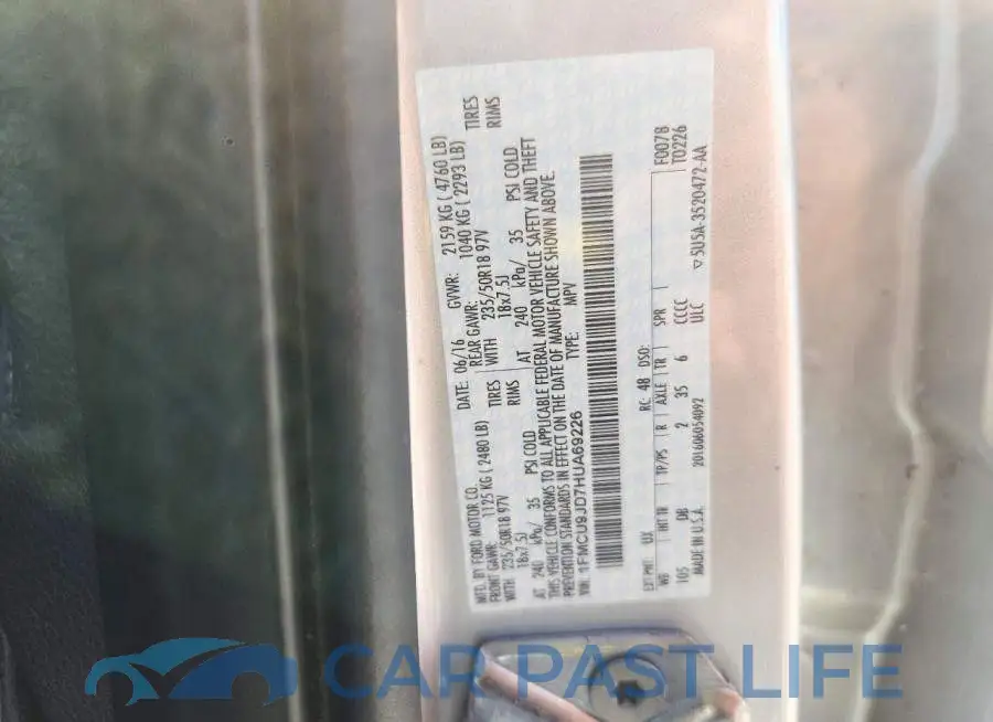 1FMCU9JD7HUA69226# 13