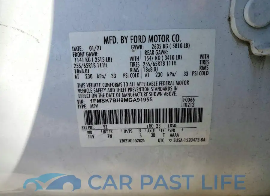 1FMSK7BH9MGA91955# 13