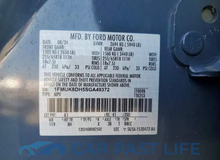 1FMUK8DH5SGA49372# 14