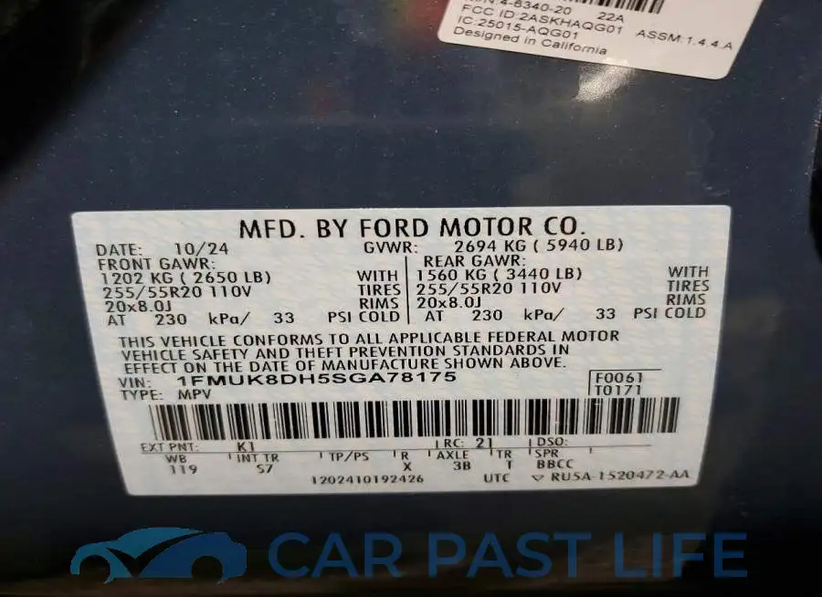 1FMUK8DH5SGA78175# 14