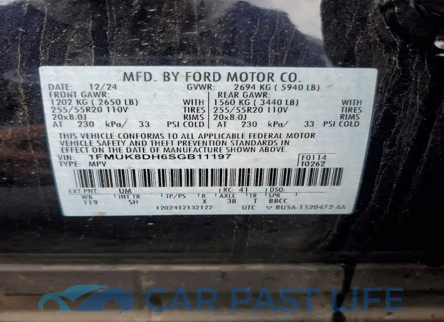 1FMUK8DH6SGB11197# 13