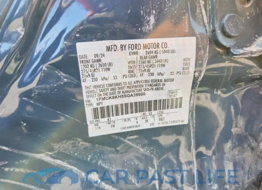 1FMUK8KH5SGA39900# 13